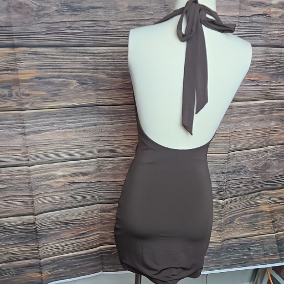 Garage Deep Plunge Cowl Neck Mini Dress - Picture 2 of 14